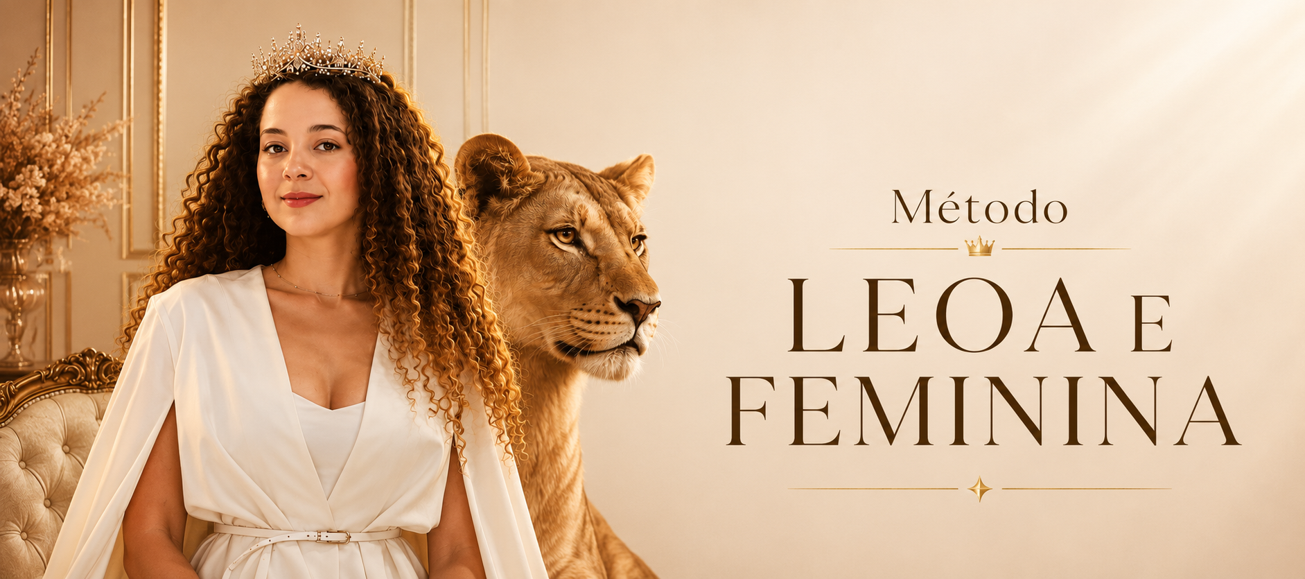 Lisandra Menezes ao lado da leoa — Método Leoa e Feminina